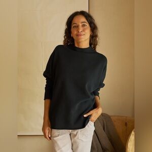 Frank & Eileen | EFFIE Long-Sleeve Funnel Neck Capelet | Navy | M